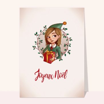 Joyeux No&euml;l avec une petite fille et un cadeau