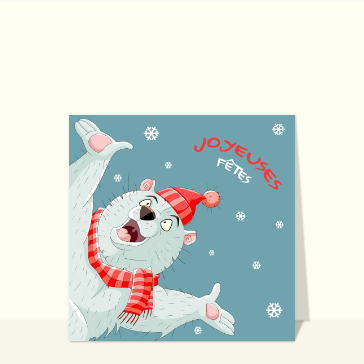 Ours polaire festif pour des joyeuses f&ecirc;tes
