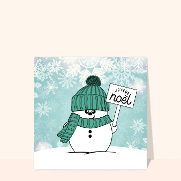 Bonhomme de neige souriant pour No&euml;l