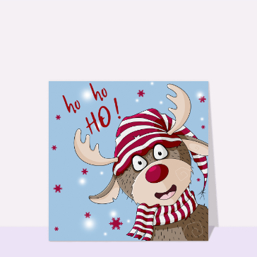 Renne joyeux en bonnet pour un No&euml;l magique
