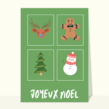 Renne et sapin pour un No&euml;l color&eacute;