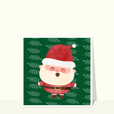 P&egrave;re No&euml;l joyeux entour&eacute; de feuillage vert
