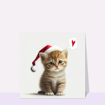 Chaton mignon en bonnet de No&euml;l festif
