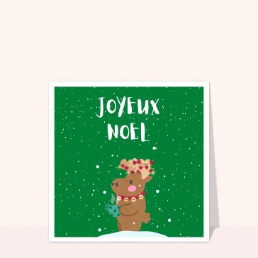 Renne mignon sous la neige pour No&euml;l