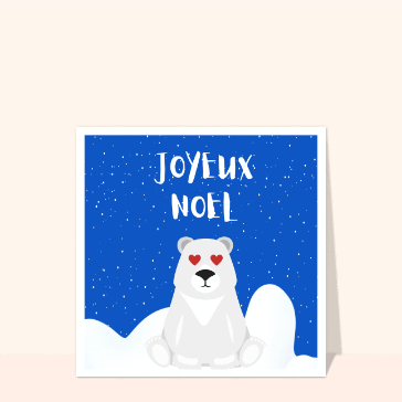 Joyeux No&euml;l avec un ours tendre et mignon