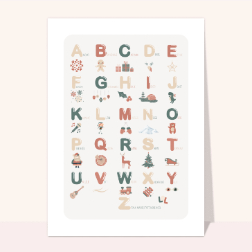 Alphabet de No&euml;l festif pour enfants