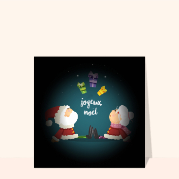 Cadeaux color&eacute;s avec le P&egrave;re No&euml;l joyeux