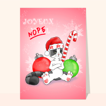 Chat grincheux pour un No&euml;l pas joyeux