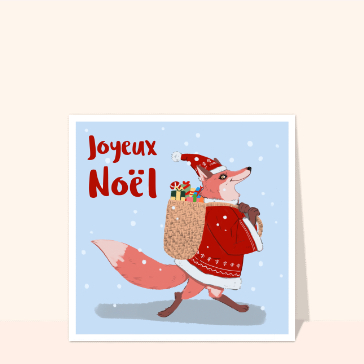 Renard en f&ecirc;te pour un No&euml;l dr&ocirc;le et chaleureux
