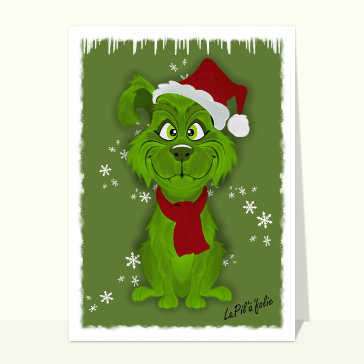 Chien vert hilarant pour un No&euml;l joyeux