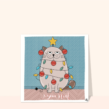 Chat lumineux : Joyeux No&euml;l cocasse !