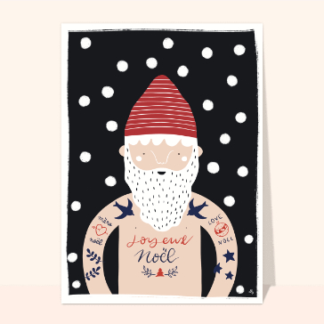 P&egrave;re No&euml;l tatou&eacute; pour un No&euml;l d&eacute;cal&eacute;