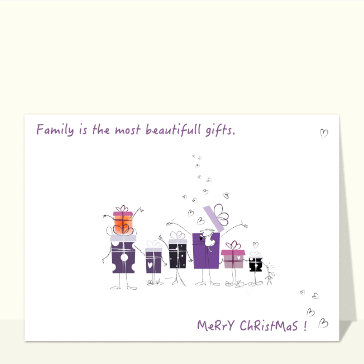 Famille et cadeaux pour No&euml;l en joie