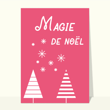Magie de No&euml;l sur fond rose minimaliste