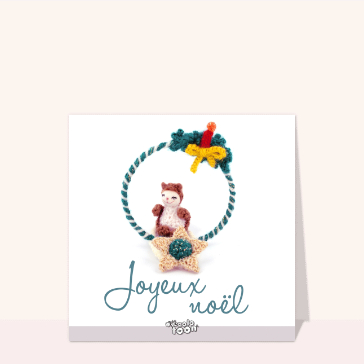Joyeux No&euml;l avec un adorable animal en laine