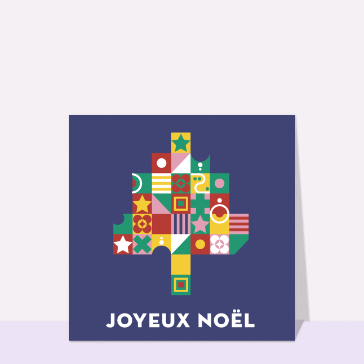 Joyeux No&euml;l color&eacute; en forme d'arbre minimaliste