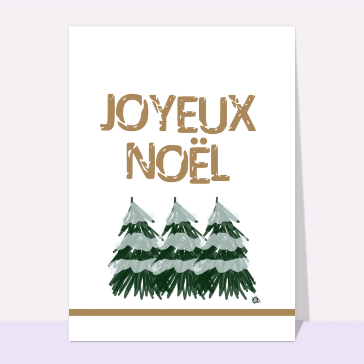 Joyeux No&euml;l minimaliste avec sapins stylis&eacute;s