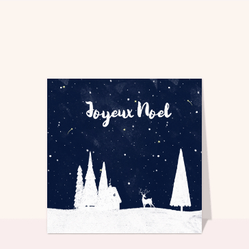 Ciel &eacute;toil&eacute; et cerf pour un No&euml;l paisible