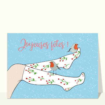 Chaussettes festives avec rouge-gorges