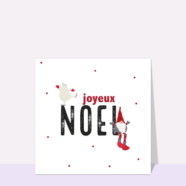 Joyeux No&euml;l minimaliste avec ours et lutin