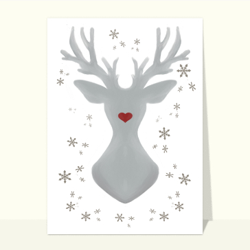 Cerf stylis&eacute; avec c&oelig;ur pour un No&euml;l doux