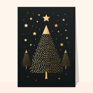Sapin dor&eacute; minimalist sous un ciel &eacute;toil&eacute;