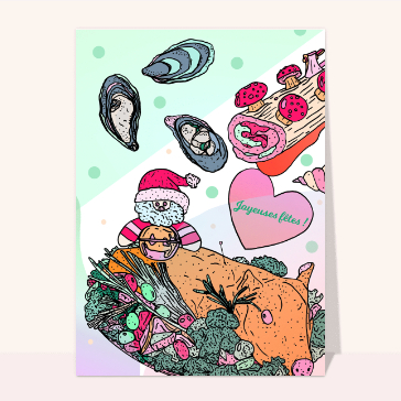 Festin de No&euml;l avec Santa et d&eacute;lices marins