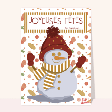 Bonhomme de neige souriant pour des f&ecirc;tes joyeuses