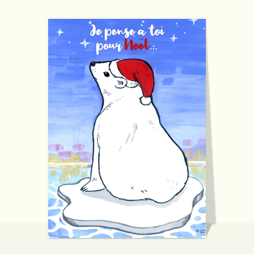 Ours polaire avec bonnet pour un No&euml;l chaleureux
