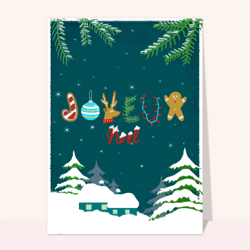 Joyeux No&euml;l avec d&eacute;corations traditionnelles