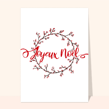Joyeux No&euml;l avec couronne de baies rouges