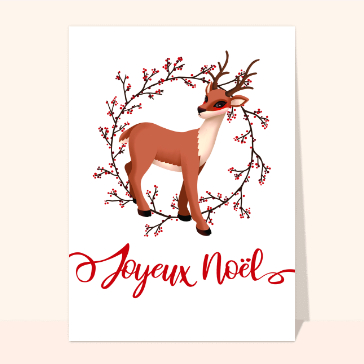 Renne majestueux avec baies pour No&euml;l