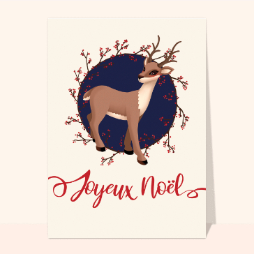 Renne &eacute;l&eacute;gant avec baies pour un No&euml;l magique
