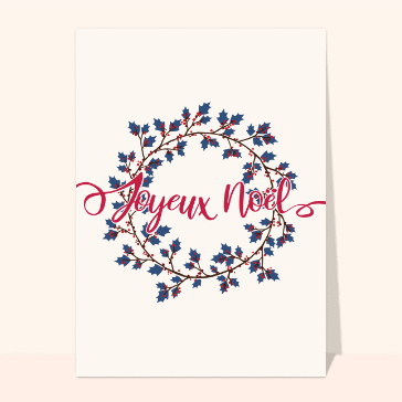 Joyeux No&euml;l avec couronne de houx festive