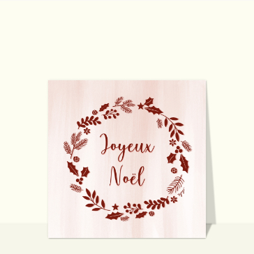 Joyeux No&euml;l avec couronne de houx festive