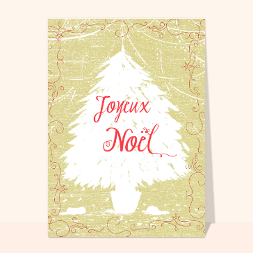 Joyeux No&euml;l avec sapin et &eacute;l&eacute;gantes d&eacute;corations