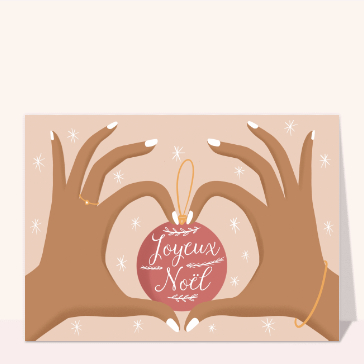 Joyeux No&euml;l avec une boule en c&oelig;ur