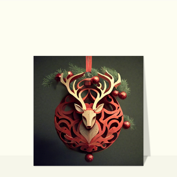 Renne &eacute;l&eacute;gant dans un d&eacute;cor de No&euml;l chaleureux