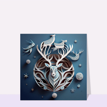 Renne et oiseaux pour un No&euml;l enchanteur