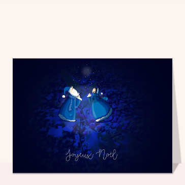 Joyeux No&euml;l avec personnages en bleu glac&eacute;