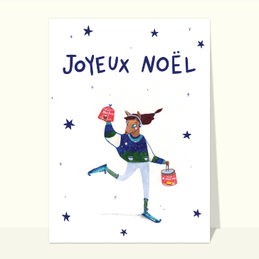 Joyeux No&euml;l avec patineuse et &eacute;toile