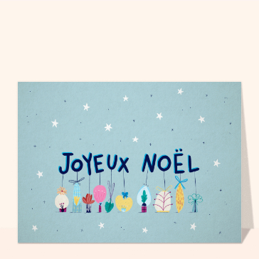 Joyeux No&euml;l avec d&eacute;corations color&eacute;es suspendues