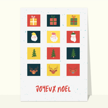 Joyeux No&euml;l avec motifs traditionnels color&eacute;s