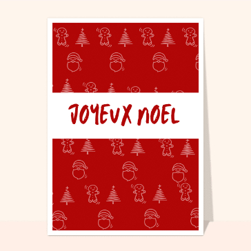 Joyeux No&euml;l avec motifs de sapins et bonhommes