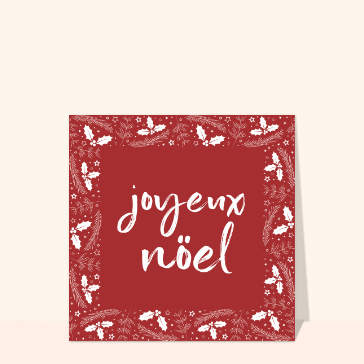 Joyeux No&euml;l aux motifs de houx et &eacute;toiles