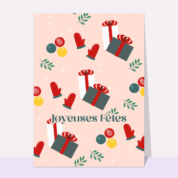 Cadeaux color&eacute;s et gants de No&euml;l festifs