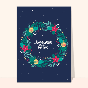 Couronne florale de No&euml;l pour des f&ecirc;tes joyeuses
