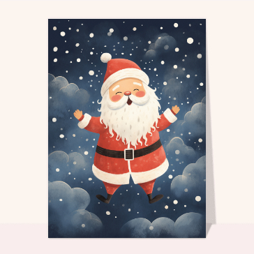 P&egrave;re No&euml;l joyeux sous la neige enchant&eacute;e