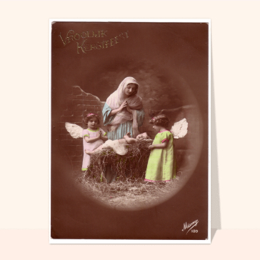 F&ecirc;te de No&euml;l avec Marie et des anges