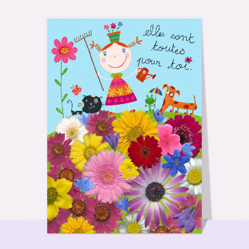 Fleurs et amis en pleine nature